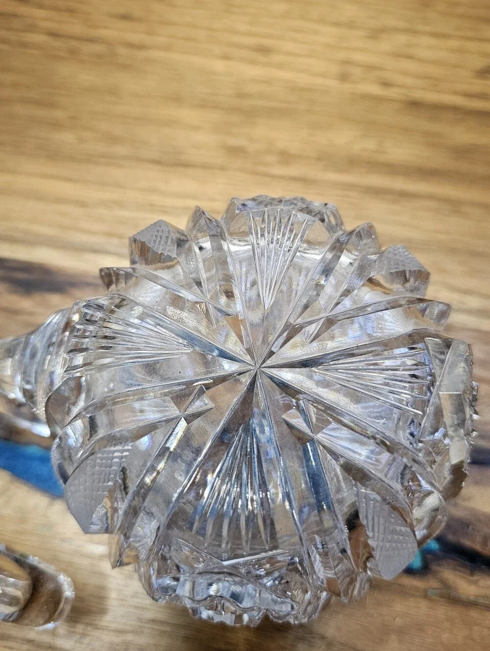 Antique ABP Cut Glass Creamer & Sugar Bowl Set Hobstar Sawtooth